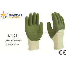 Gant de travail de sécurité froissé enduit 3/4 de polyester de haute qualité de 10g (L1103)